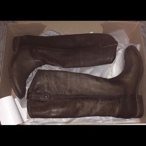 Frye Melissa button boots in Slate.